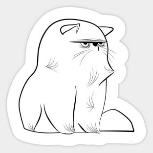 Cute and angry cat Sticker